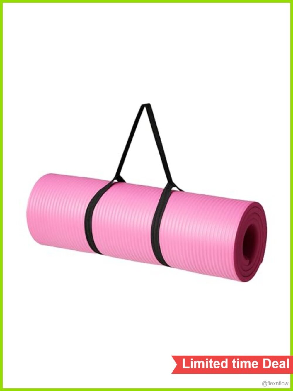 Extra Thick Exercise Yoga Mat with Carrying Strap - 1/2 inch Foam